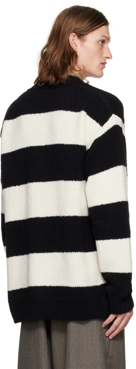 Dries Van Noten Black & White Stripe Cardigan Dries Van Noten