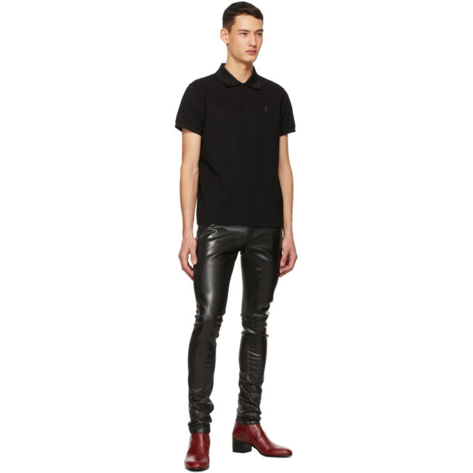 saint laurent oily coated jeans