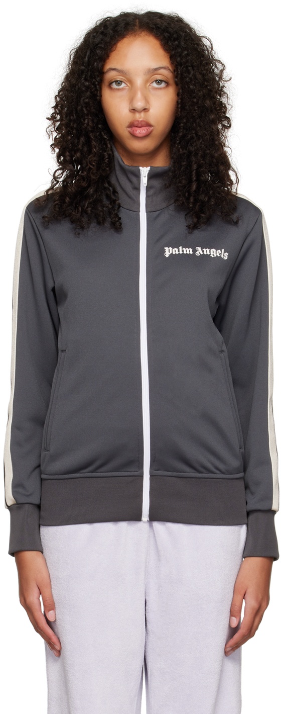 Palm Angels Black Cropped Track Jacket 