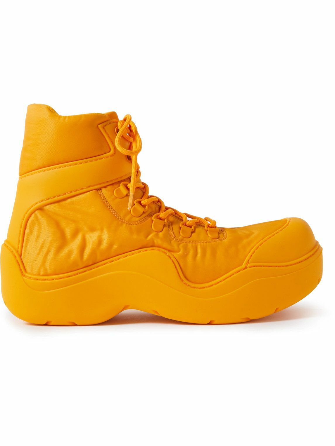 Photo: Bottega Veneta - Rubber-Trimmed Nylon Hiking Boots - Orange