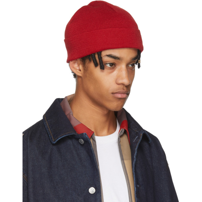 AMI Alexandre Mattiussi Red Wool Beanie 