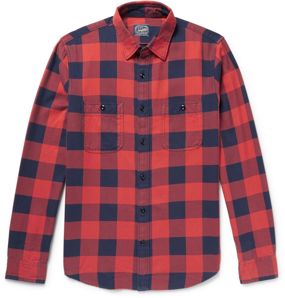 Slim-Fit Buffalo-Checked Cotton-Flannel 