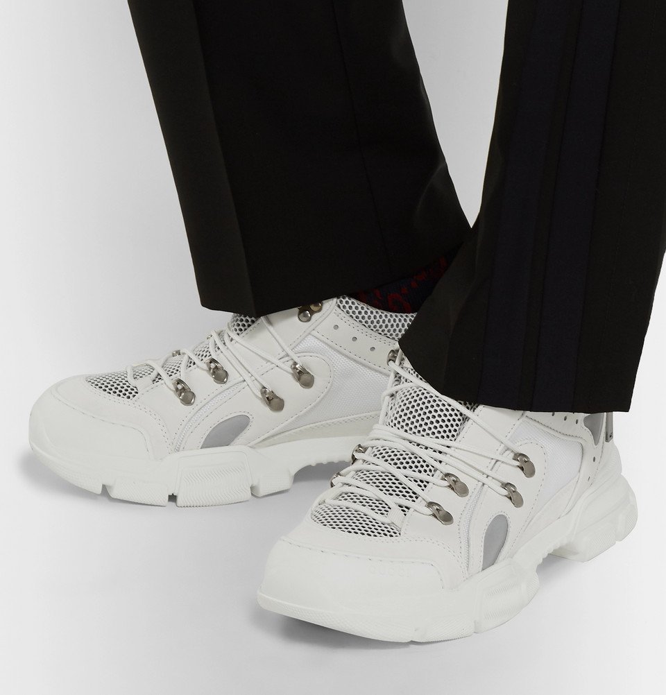 Gucci - Flashtrek Rubber, Leather, Mesh and Suede Sneakers - Men - White  Gucci