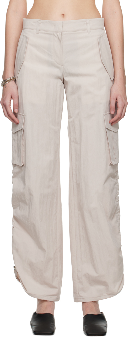 System Beige Drawstring Cargo Pants System