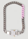 Two-Tone Signature Buckle Necklace in Silver