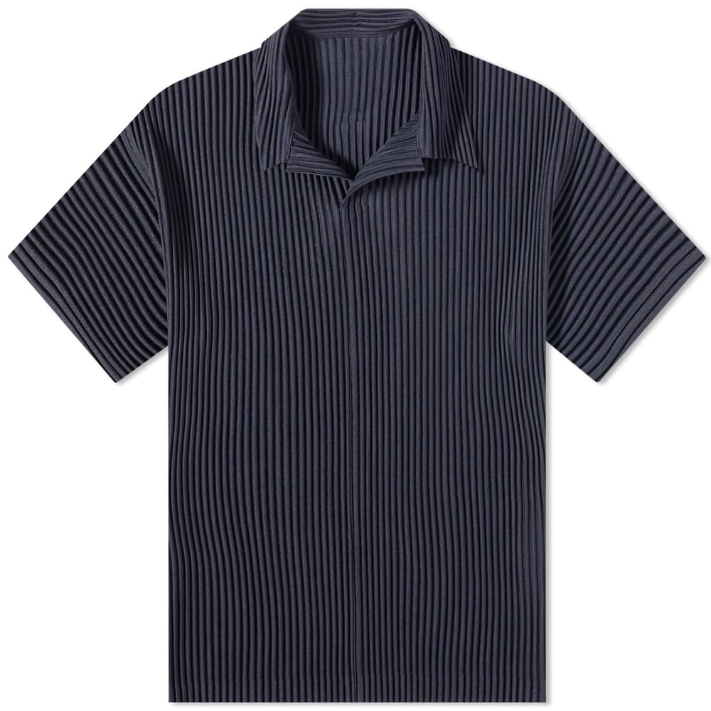 Homme Plissé Issey Miyake Men's Pleated Polo Shirt in Navy Homme Plisse ...