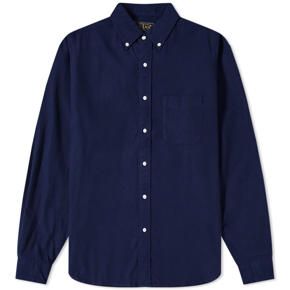 Beams Plus Button Down Solid Flannel 