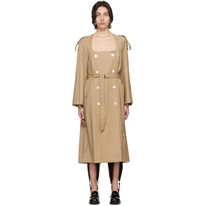 collarless trench coat
