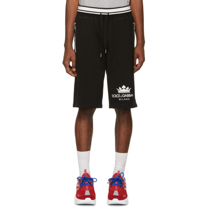 Dolce and Gabbana Black Crown Basketball Shorts Dolce & Gabbana