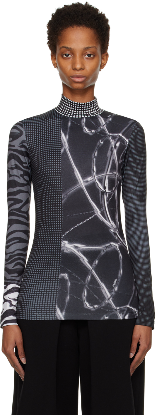 lesugiatelier Black Graphic Turtleneck lesugiatelier