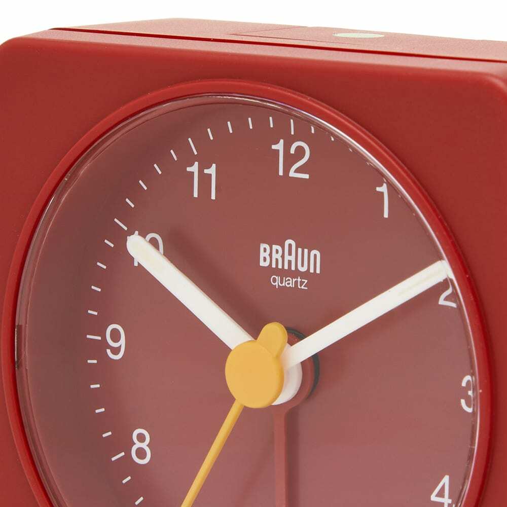 Braun Classic Travel Alarm Clock in Red Braun