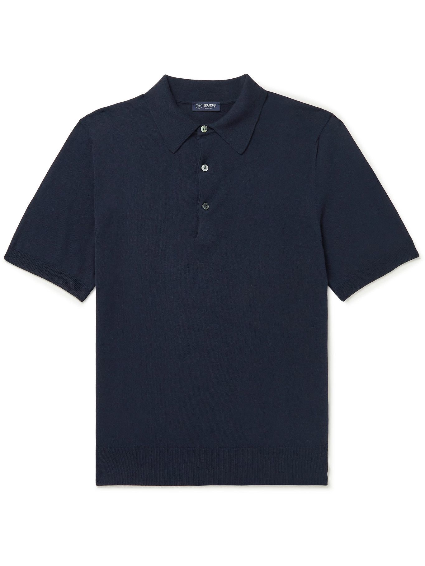 BEAMS F - Cotton Polo Shirt - Blue Beams F