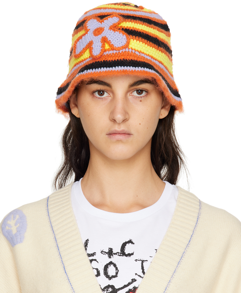 MCQ Orange Stripe Hat McQ Alexander McQueen