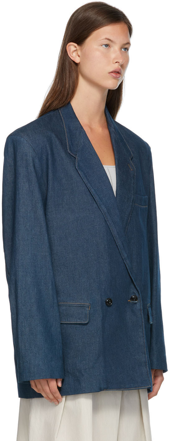 Lemaire Blue Denim Double-Breasted Jacket Lemaire