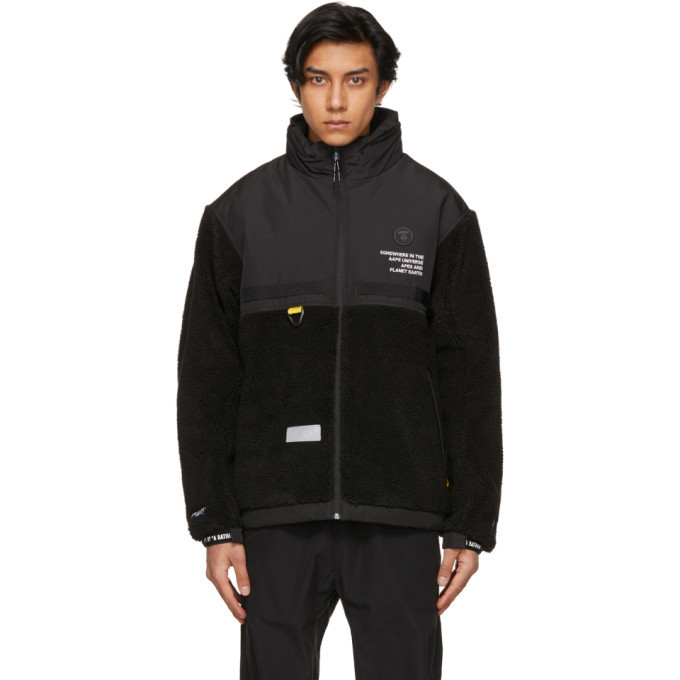 pe By A Bathing Ape Black Fleece Jacket pe By A Bathing Ape