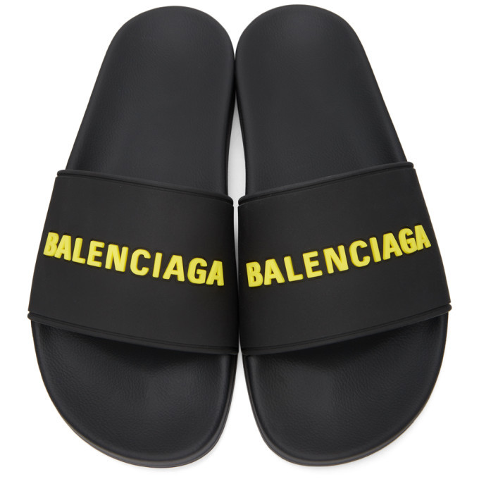 yellow balenciaga slides