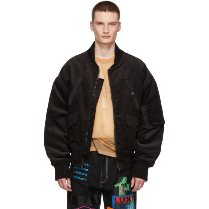 Landlord Black Corduroy Bomber Jacket Landlord