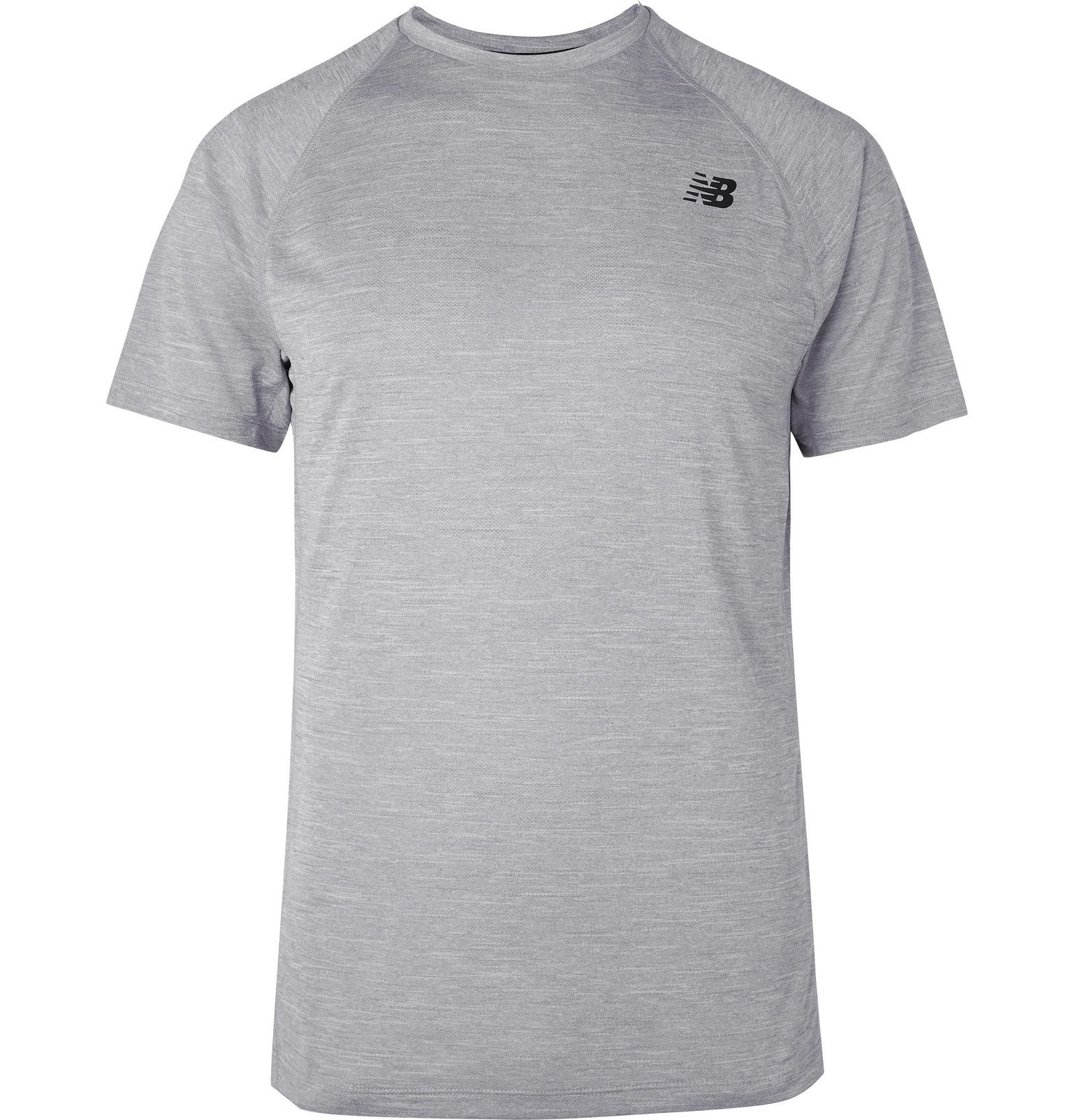New Balance - Tenacity Mélange Stretch-Jersey T-Shirt - Gray