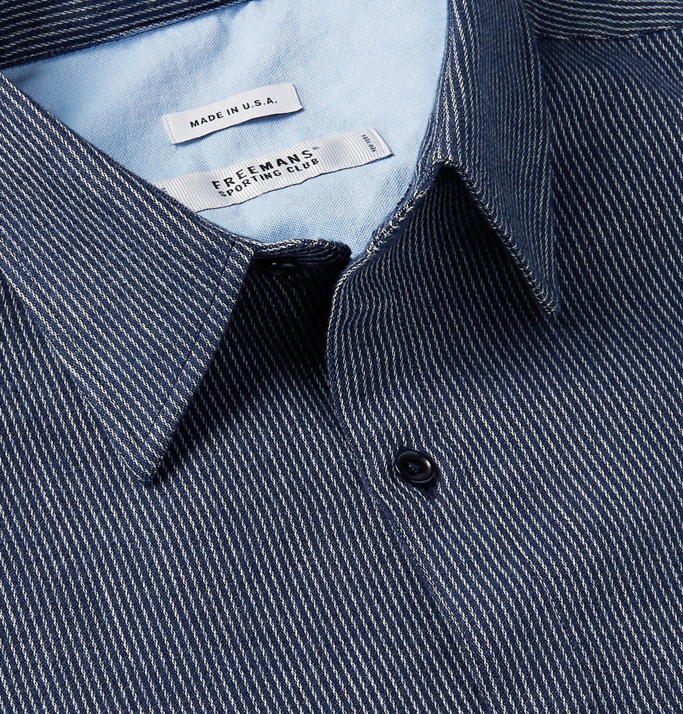 Freemans Sporting Club - Striped Brushed-Cotton Shirt - Blue Freemans  Sporting Club