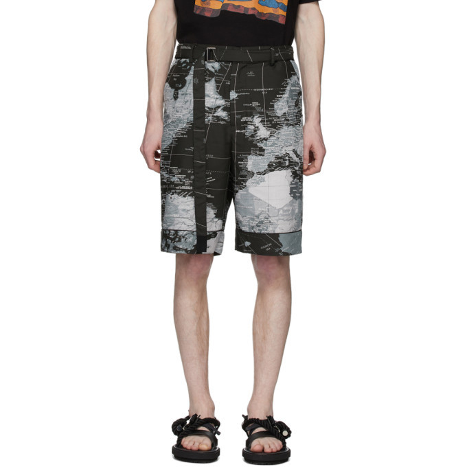 sacai world map shorts