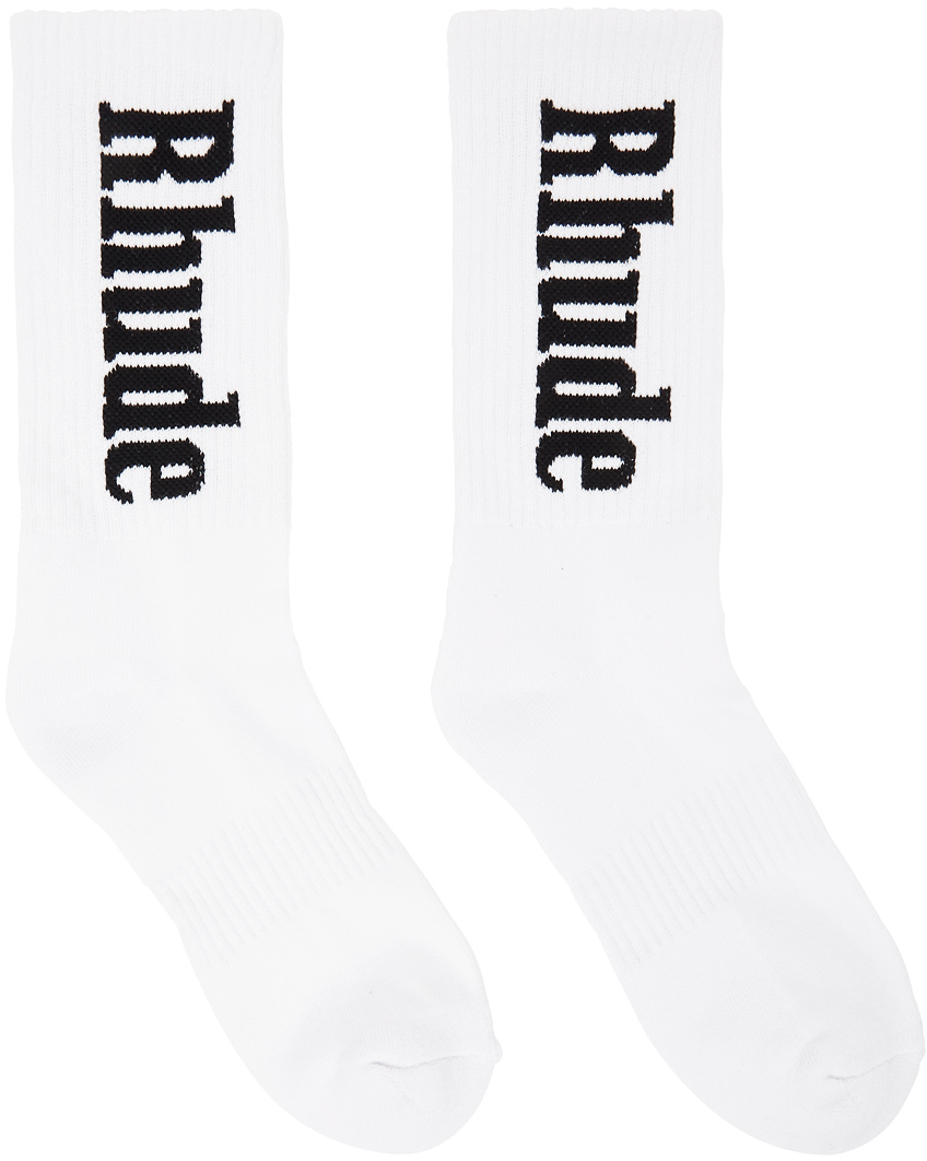 Rhude White Logo Socks Rhude