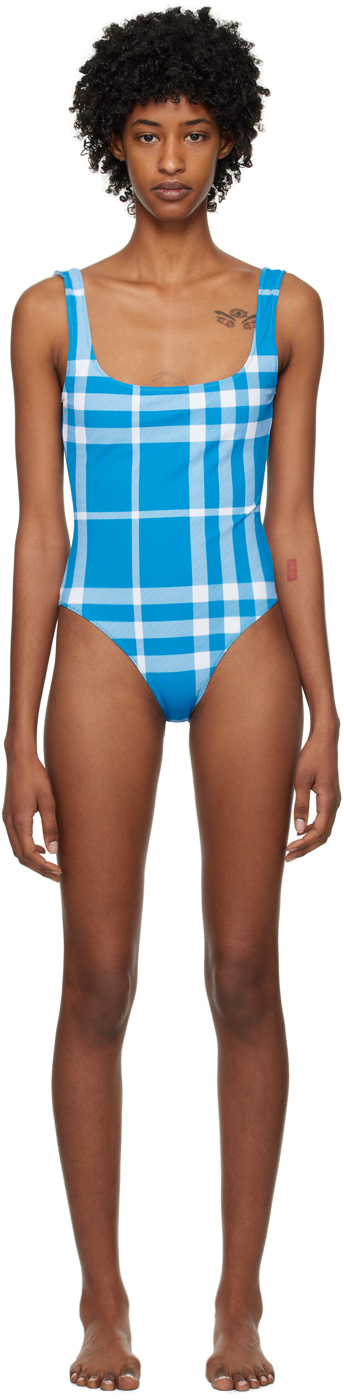 Photo: Burberry Blue Check One-Piece Swimsuit