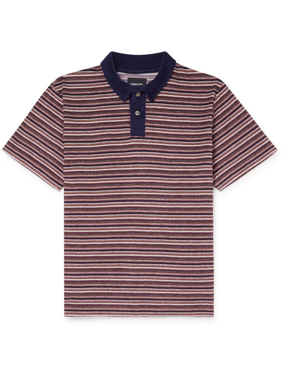 Howlin' - Wild Thing Striped Cotton-Blend Terry Polo Shirt - Red Howlin ...