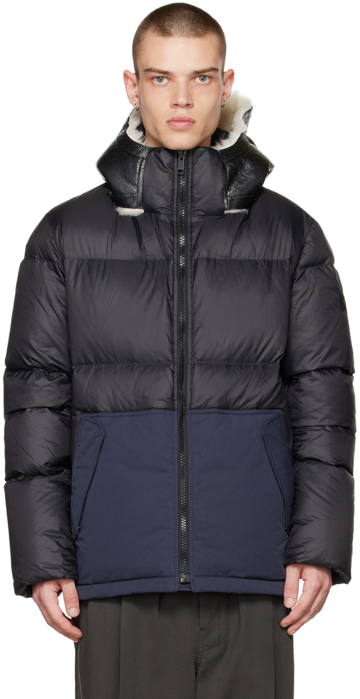 Yves Salomon - Army Black Paneled Down Jacket