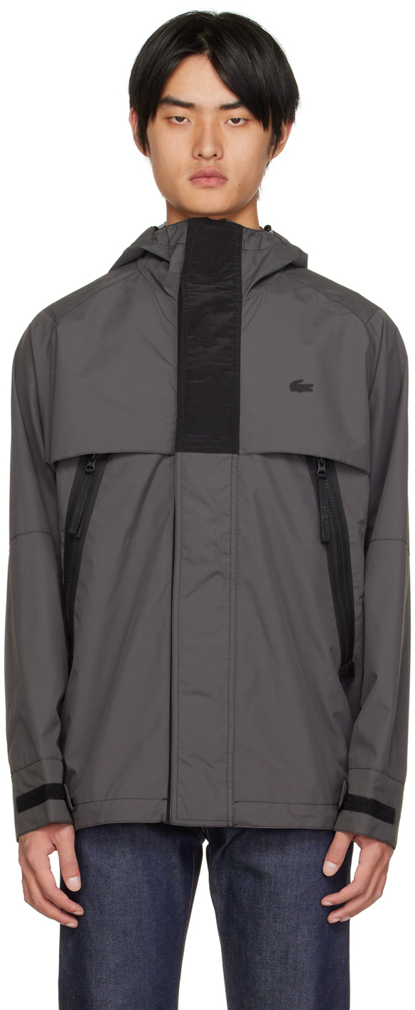 Lacoste Black WaterRepellent Parka Jacket Lacoste