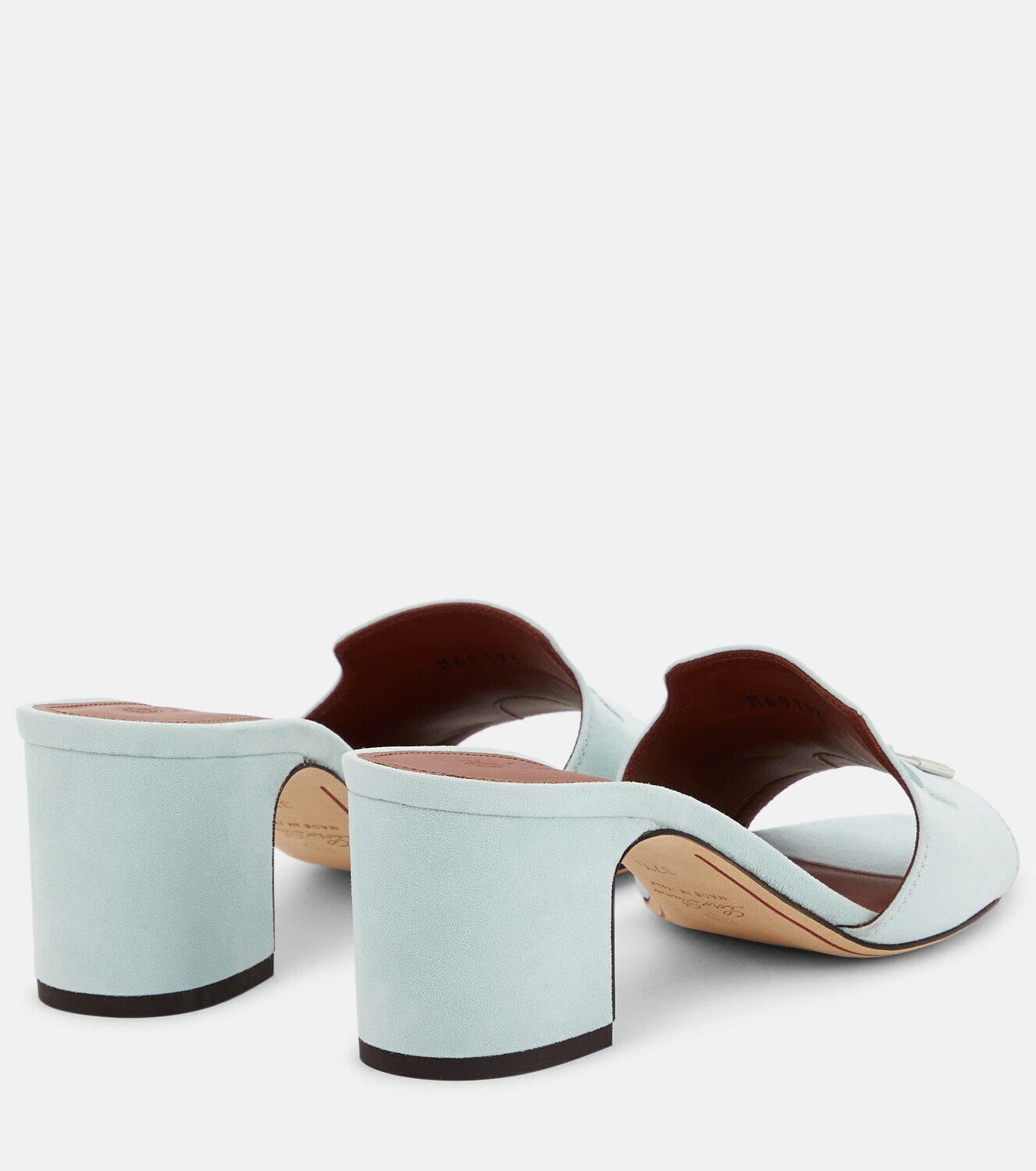 Loro Piana Beige Yellow Suede Charms Walk Flat Mules
