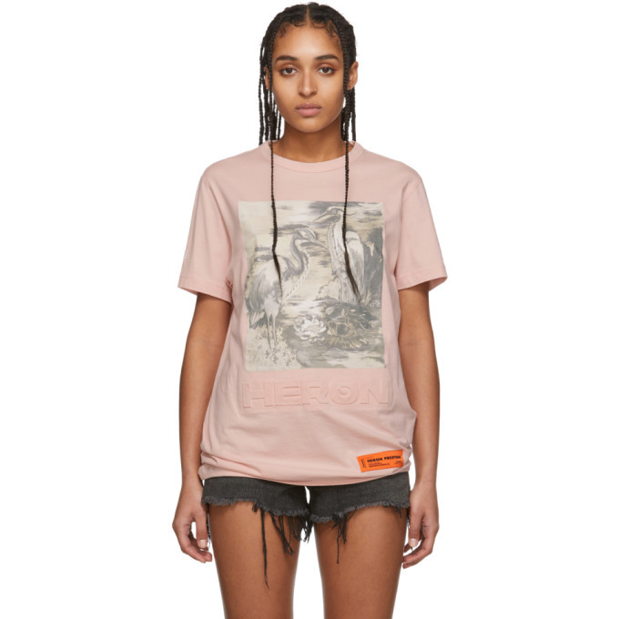 heron preston pink t shirt