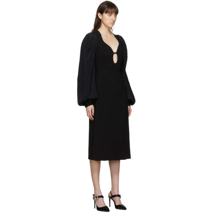 Victoria Beckham Black Keyhole Midi 