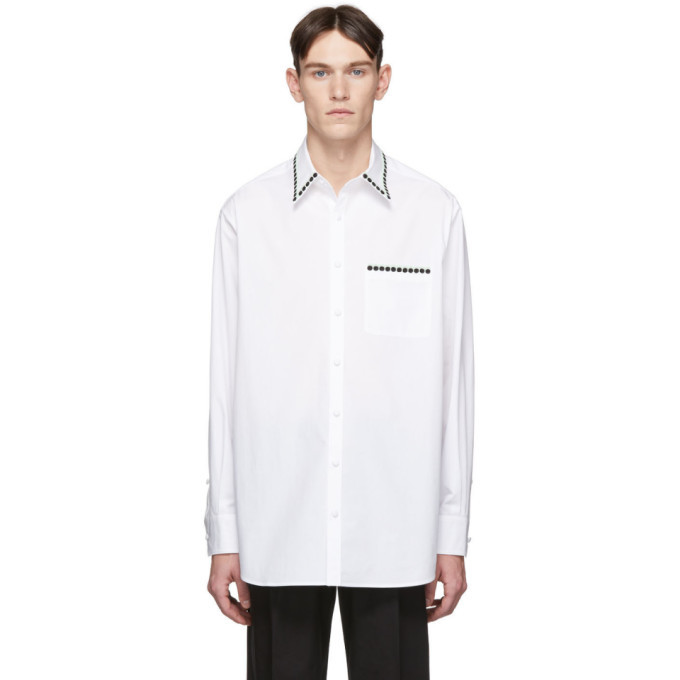 Valentino White Embroidered Buttoned Shirt Valentino