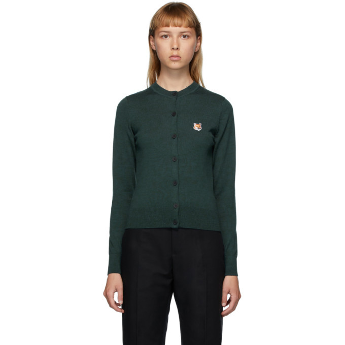 maison kitsune double fox head cardigan