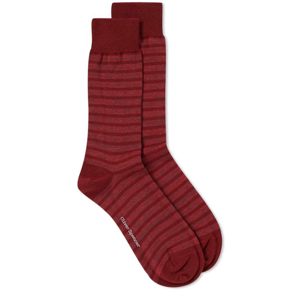 Oliver Spencer Telford Stripe Sock Red