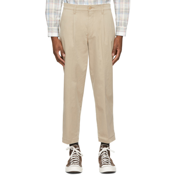 Levis Beige XX Stay Loose Crop Chino Trousers Levis