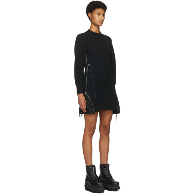 Sacai Black Sponge Sweat X MA-1 Dress Sacai