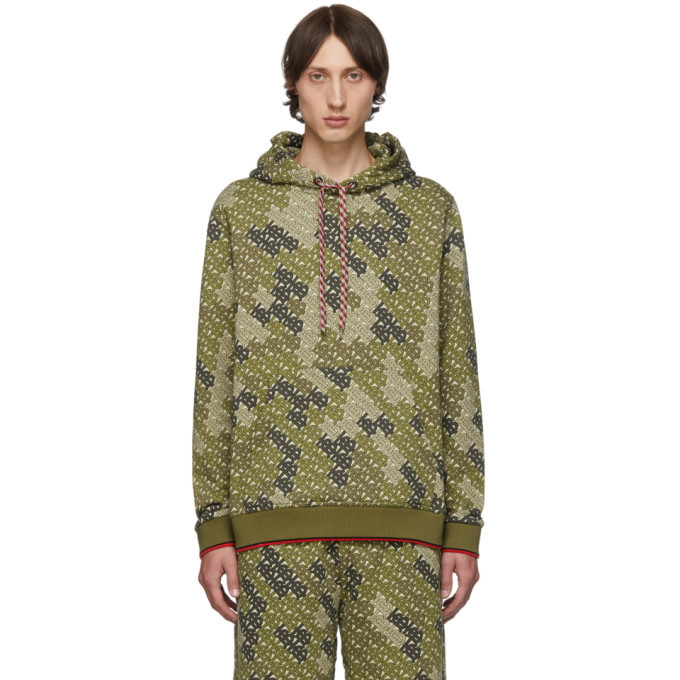 Burberry Khaki Monogram Print Hoodie Burberry