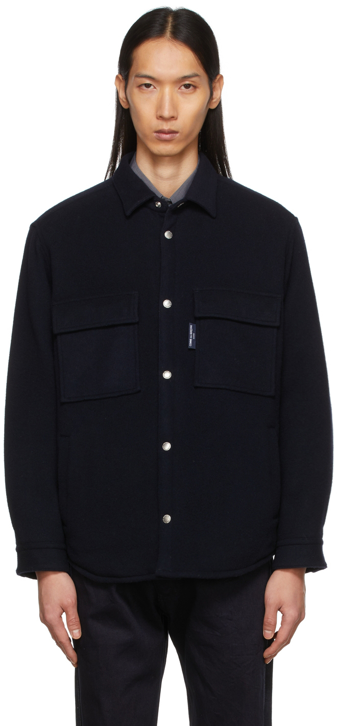 Comme des Garçons Homme Navy Wool Double Face Jacket Comme des Garcons ...