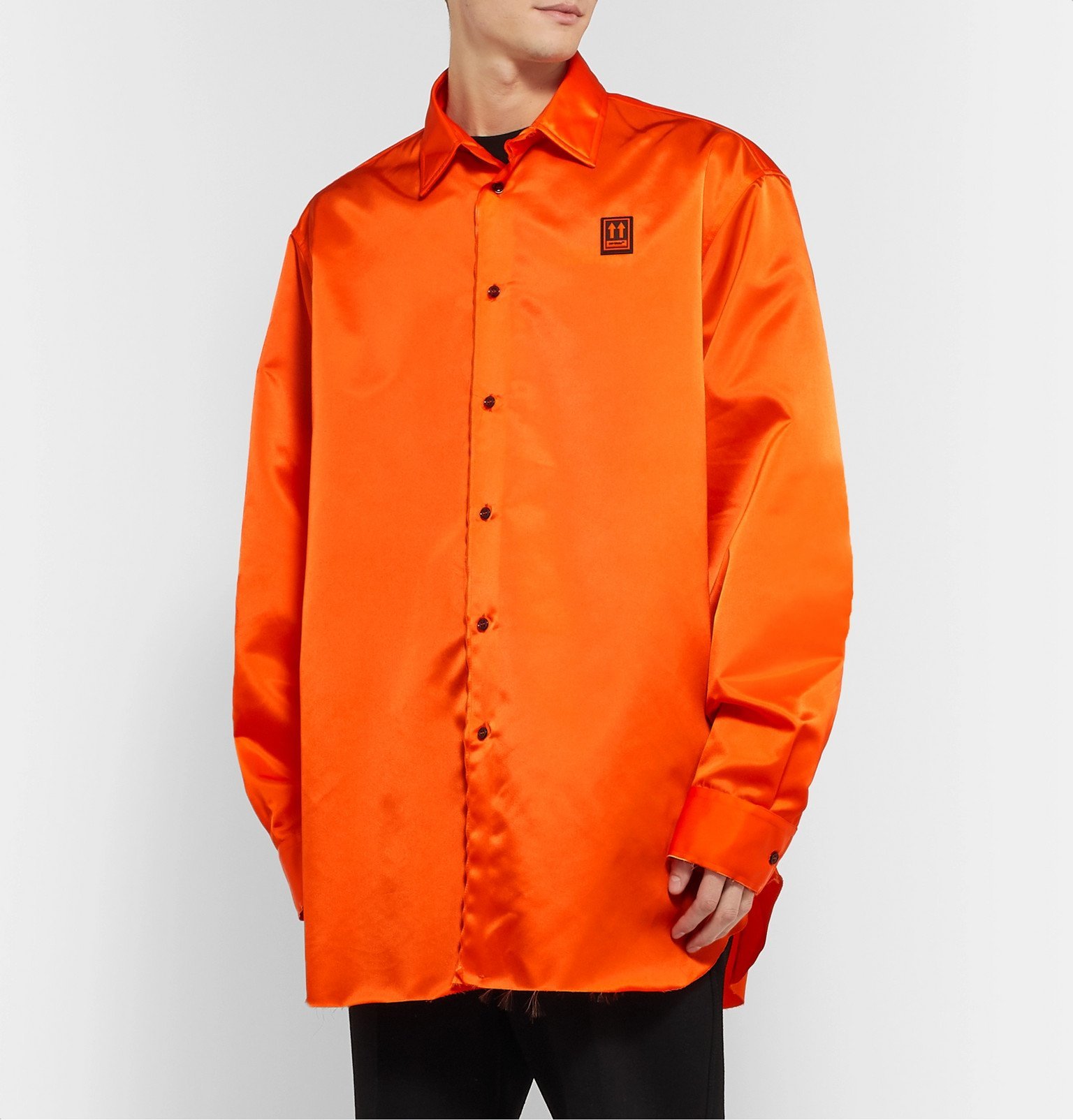 OffWhite Oversized LogoAppliquéd Nylon Shirt Orange OffWhite