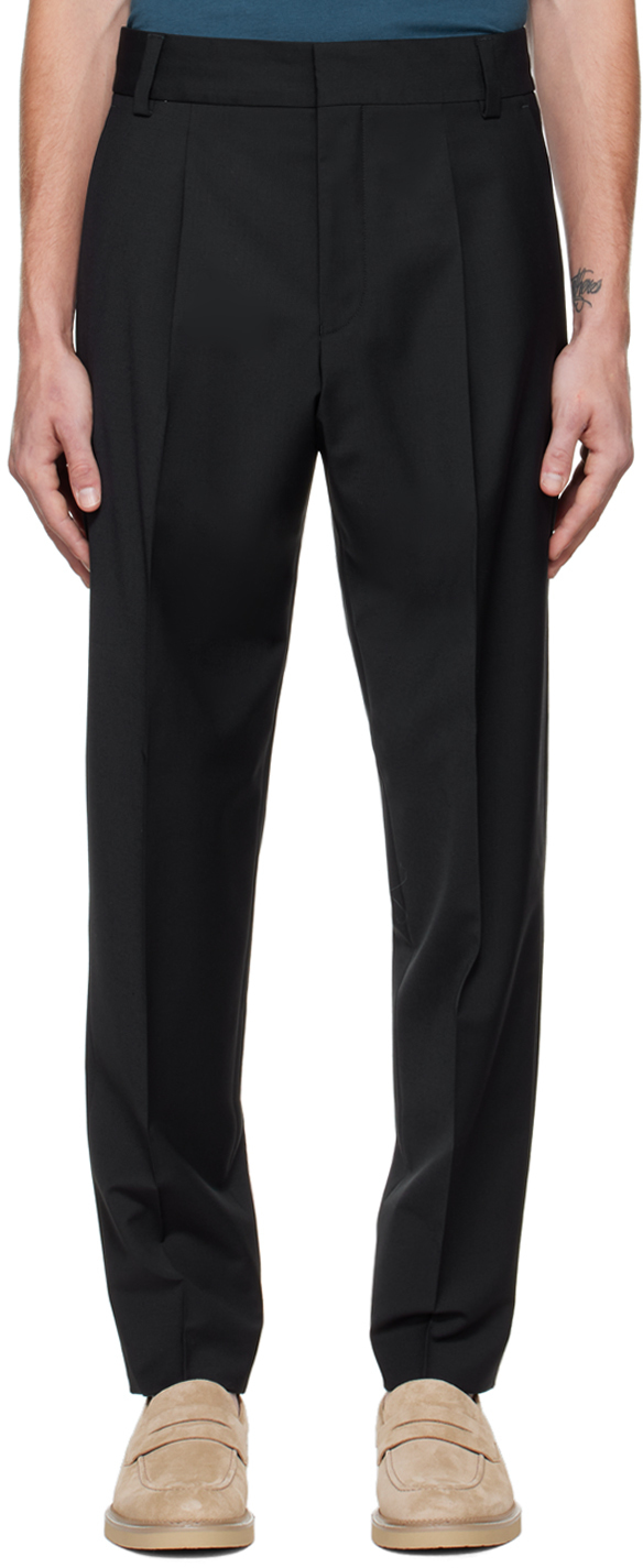 Hugo Black Pleated Trousers Hugo Boss