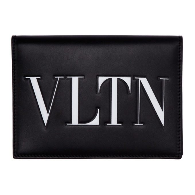 Valentino Black Valentino Garavani VLTN Passport Holder Valentino Garavani