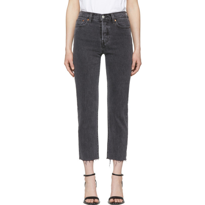 levi's grey wedgie straight jeans