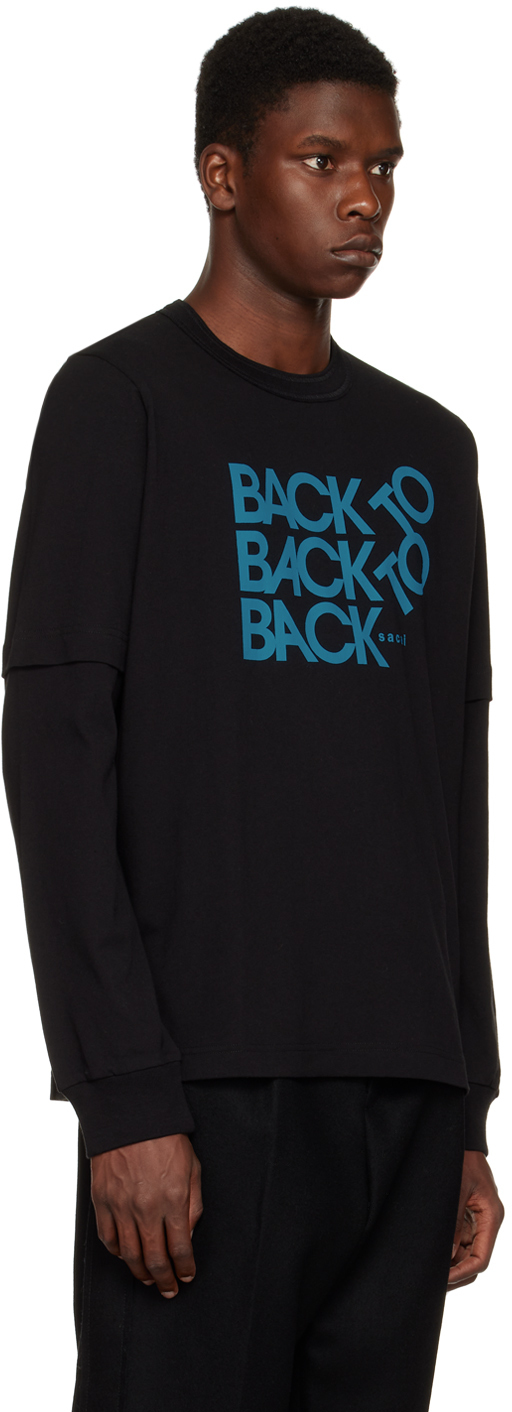 sacai Black Back To Back To Back Long Sleeve T-Shirt Sacai