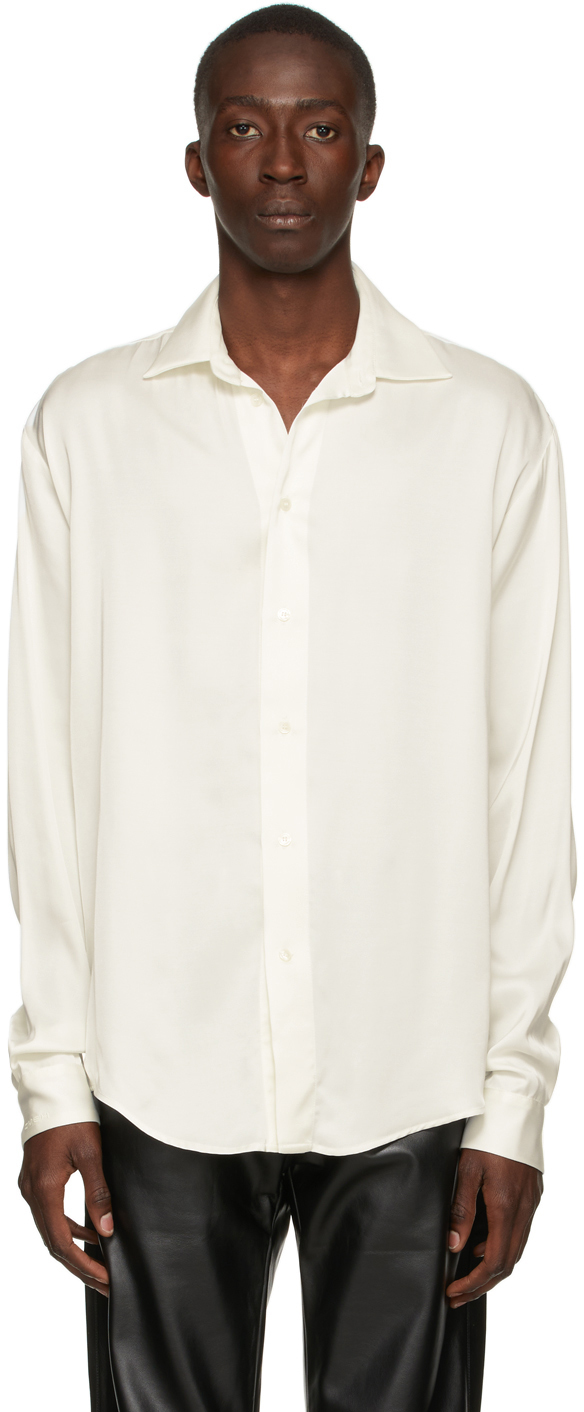 satin off white shirt