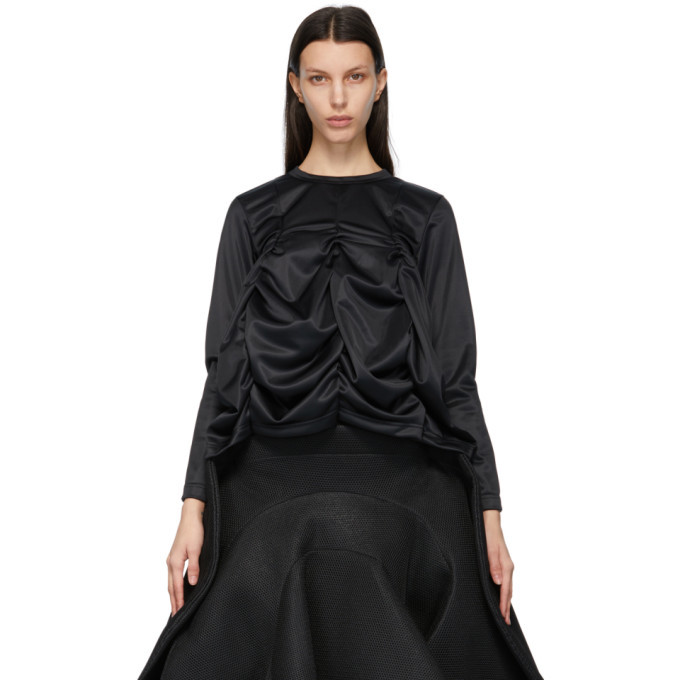 Comme des Garcons Black Satin Gathered 