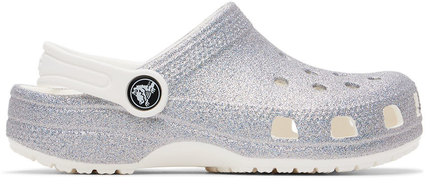 sparkly white crocs