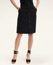 Brooks Brothers Women's Stretch Linen Blend Belted A-Line Skirt | Black