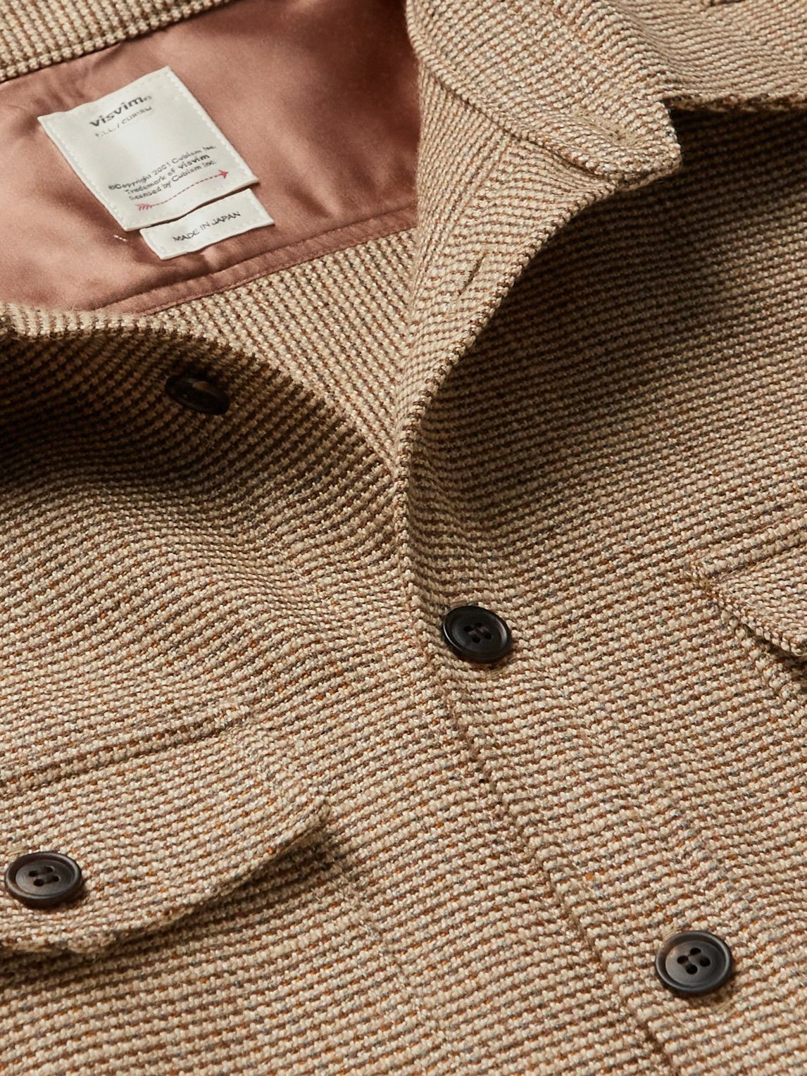 Visvim Lumber Wool, Linen and SilkBlend Tweed Shirt Brown Visvim