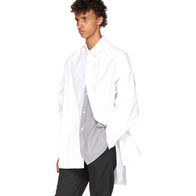 Juun.J White Poplin Asymmetric Shirt Juun.J